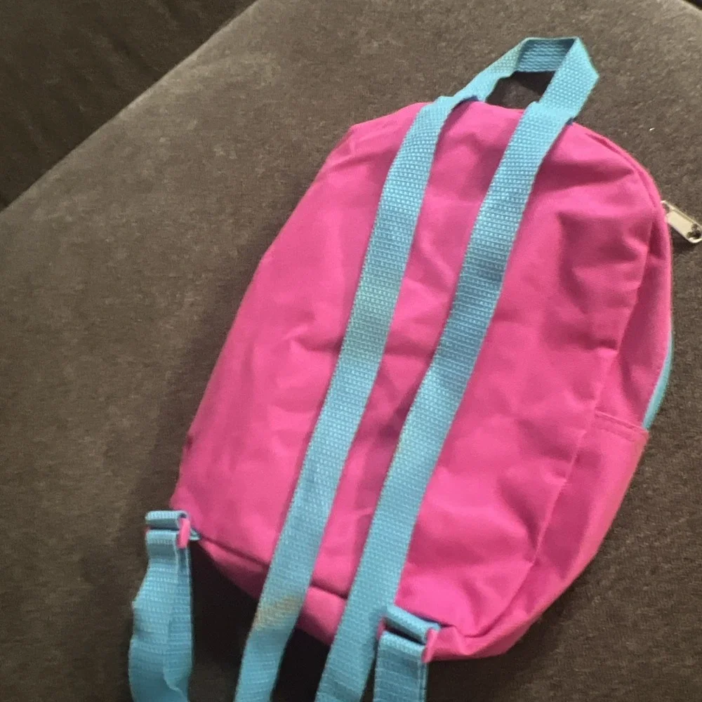 Minnie‎ Mouse Pink Backpack School Bag Small Turquoise Straps Disney